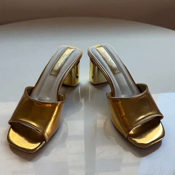 Franco Sarto Gold Dress Sandal - Picture 6 of 7